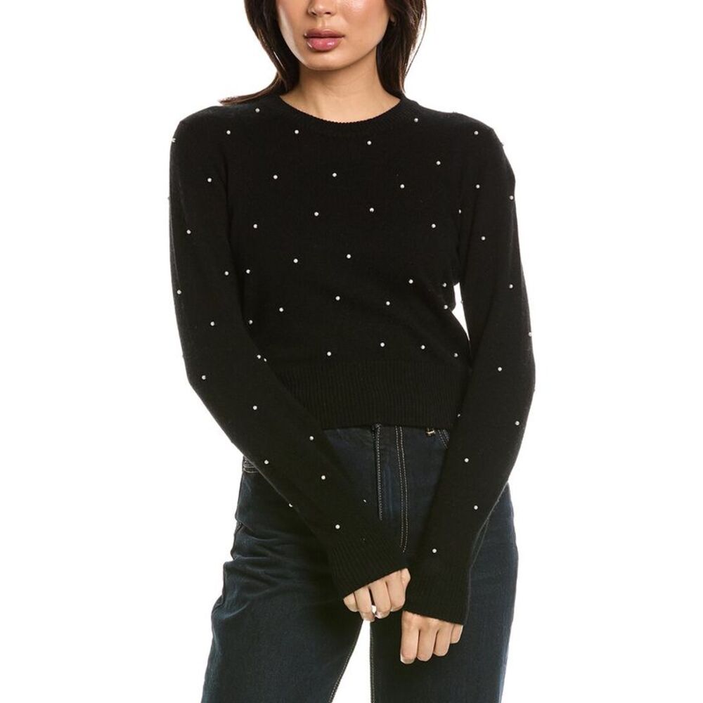 Brodie Cashmere Womens  Little Pearl Crewneck Wool & Cashmere-Blend Sweater,
